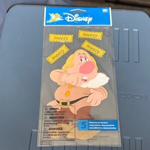 Disney Sneezy Dwarf Stickers - Red, Yellow, White
